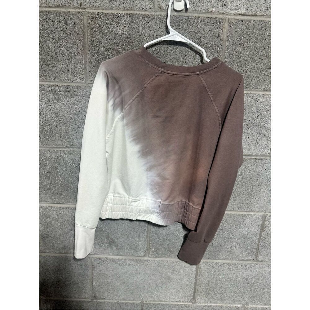 Joy Lab Women's Mocha Cream Cropped Sweatshirt Small Thumb Holes Athletic - Picture 3 of 4